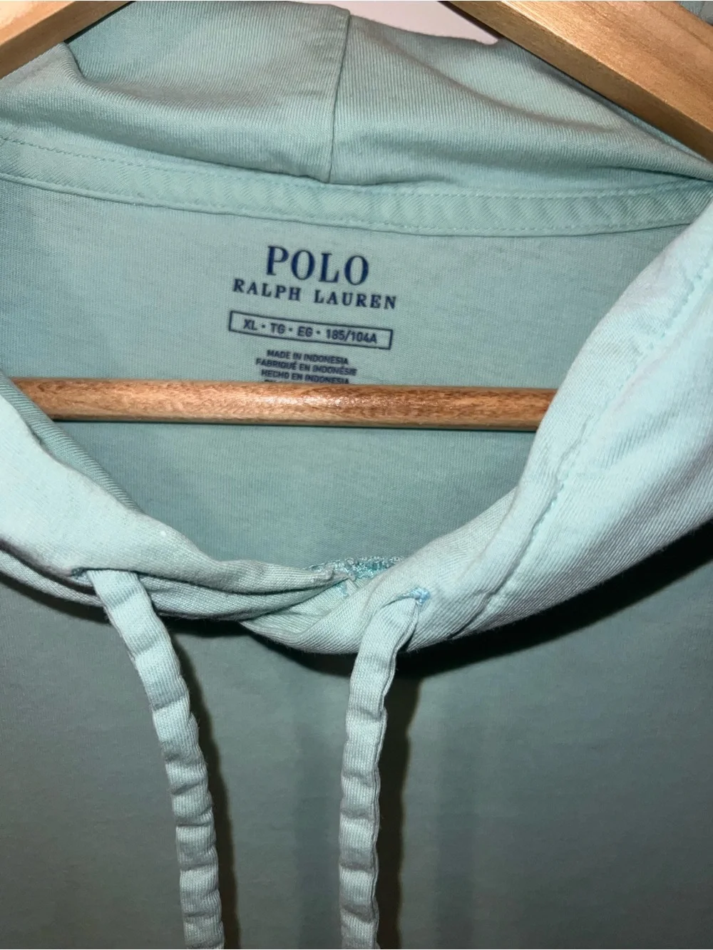 Polo Ralph Lauren Men’s XL Seafoam Green Lightweight Hooded Shirt Pony Logo